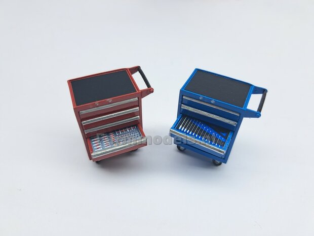 Gereedsschap Trolly ROOD handgeschildert SMALLE UITVOERING 1:32