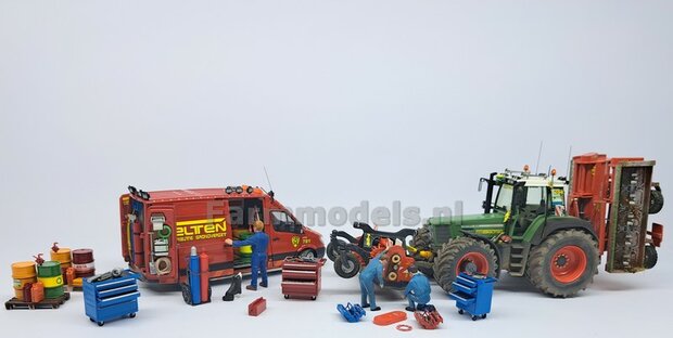 Gereedsschap Trolly ROOD handgeschildert SMALLE UITVOERING 1:32