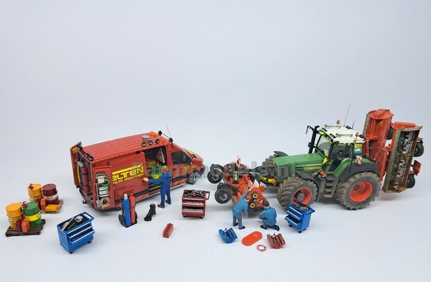 Gereedsschap Trolly ROOD handgeschildert SMALLE UITVOERING 1:32