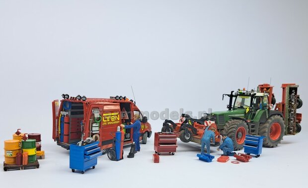 Gereedsschap Trolly ROOD handgeschildert SMALLE UITVOERING 1:32