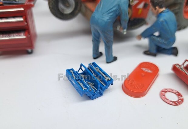 Gereedsschap Trolly ROOD handgeschildert SMALLE UITVOERING 1:32