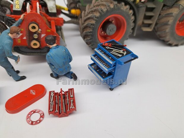 Gereedsschap Trolly ROOD handgeschildert SMALLE UITVOERING 1:32