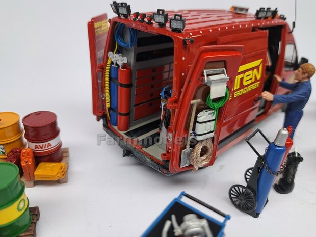 Gereedsschap Trolly ROOD handgeschildert SMALLE UITVOERING 1:32