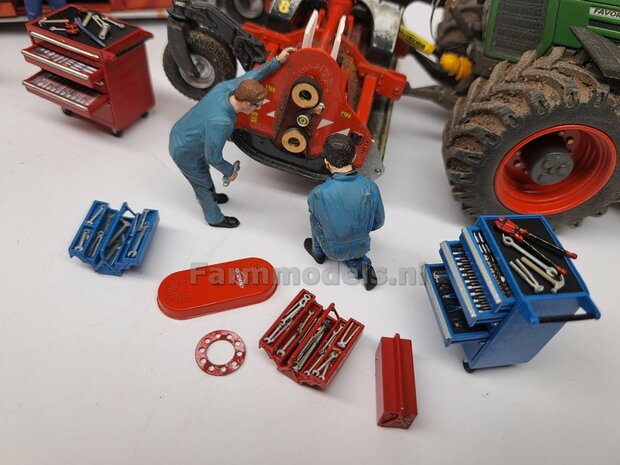 Gereedsschap Trolly ROOD handgeschildert SMALLE UITVOERING 1:32