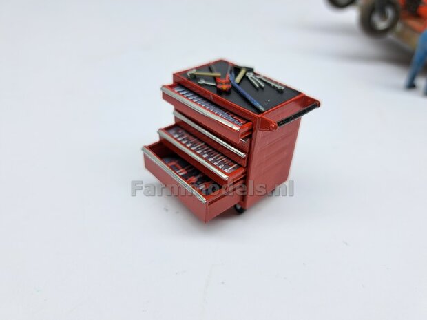 Gereedsschap Trolly ROOD handgeschildert SMALLE UITVOERING 1:32