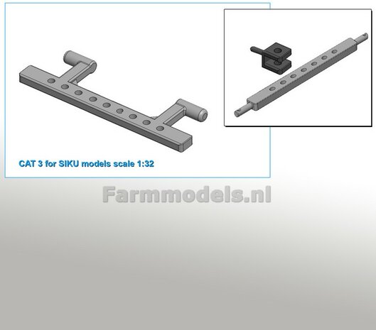 Gatenbalk SIKU HEF  ALUMINIUM MATT gespoten 1:32