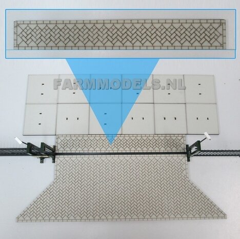 Hulpstuk rechthoek t.b.v. Inrit groot, beklinkerd, Farmmodels editie 1:32