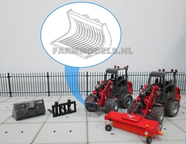 Puinriek bakje BOUWKIT t.b.v. snelwissel set nr. 50300-50325 Mini shovel (Weidemann Siku), 1:32 (HTD)