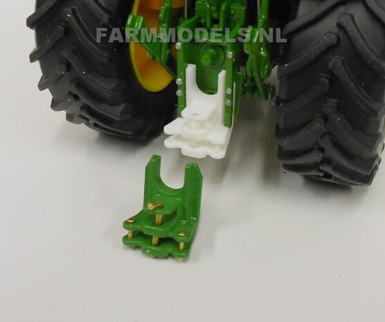 Dubbele Ondertrekhaak BASIC geleverd in FORD UH BLAUW met 2x stuurstang aansluiting + 2x trekhaak hoogtes  1:32          