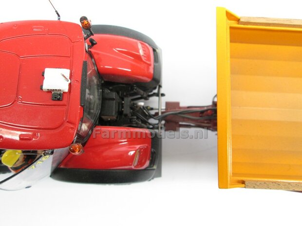 Dubbele Ondertrekhaak BASIC geleverd in FORD UH BLAUW met 2x stuurstang aansluiting + 2x trekhaak hoogtes  1:32          