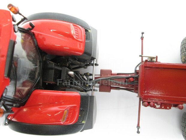 Dubbele Ondertrekhaak BASIC geleverd in FORD UH BLAUW met 2x stuurstang aansluiting + 2x trekhaak hoogtes  1:32          