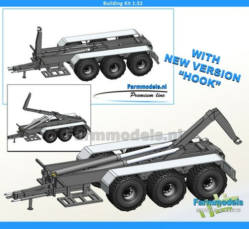 BOUWKIT (VMR Veenhuis) 3-asser haakarm Carrier NIEUWE VERSIE HAAK Basis, asafstand 160 1:32    SNEL WEER LEVERBAAR MAART/ APRIL 2025