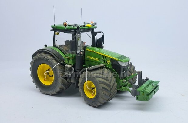 &Oslash; 53.5 x 32.3 mm: JD 7310R: 2x Michelin Mega X Bib Banden + ALUMINIUM velgen JOHN DEERE GEEL gespoten   1:32    Farmmodels Custom Line Series