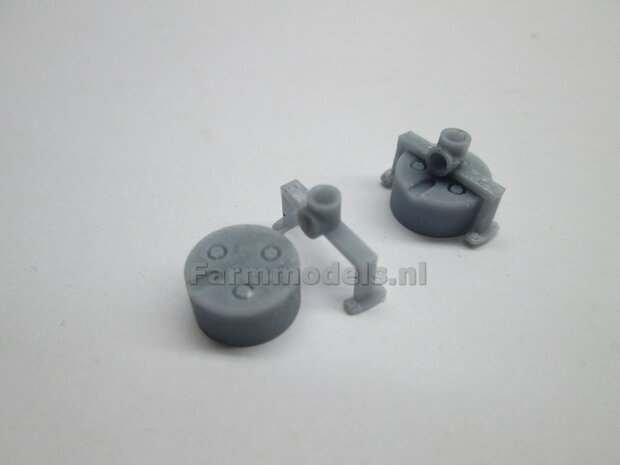 Luchtdrukwisselsysteemset GRIJS 2x beugels (voor-) as 6 mm x 13.5 mm, geleverd incl. slangen, koppelingen etc. 1:32                  