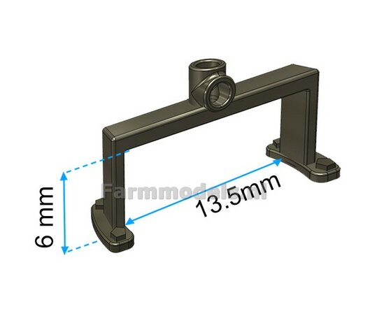 Luchtdrukwisselsysteemset GRIJS 2x beugels (voor-) as 6 mm x 13.5 mm, geleverd incl. slangen, koppelingen etc. 1:32                  