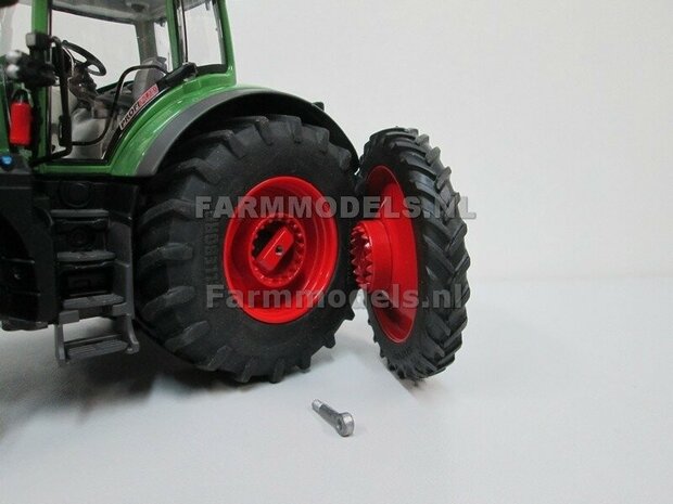 &Oslash; 66.3 x 28.5 mm: Fendt 828 FACELIFT: 2x Trelleborg Brede Banden + ALUMINIUM velgen BLANK geleverd 1:32    Farmmodels Custom Line Series