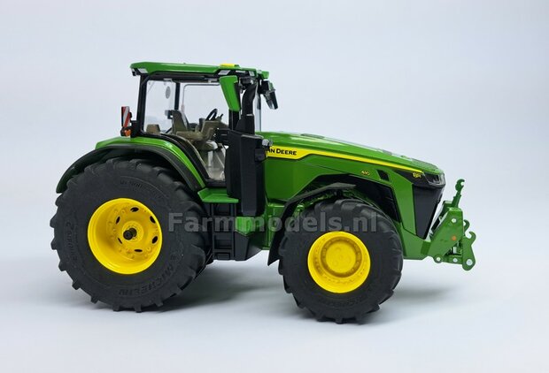 2x Eindvertragingen/ Planeetkappen JOHN DEERE 8R t.b.v. Vooras velgen &Oslash; 14.1mm  RESIN  JD GEEL Gespoten Geleverd  1:32  Farmmodels Premium Line Series   