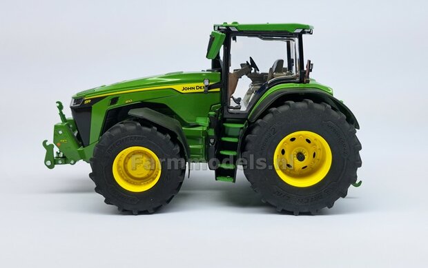 2x Eindvertragingen/ Planeetkappen JOHN DEERE 8R t.b.v. Vooras velgen &Oslash; 14.1mm  RESIN  JD GEEL Gespoten Geleverd  1:32  Farmmodels Premium Line Series   