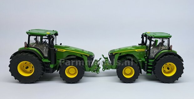 2x Eindvertragingen/ Planeetkappen JOHN DEERE 8R t.b.v. Vooras velgen &Oslash; 14.1mm  RESIN  JD GEEL Gespoten Geleverd  1:32  Farmmodels Premium Line Series   