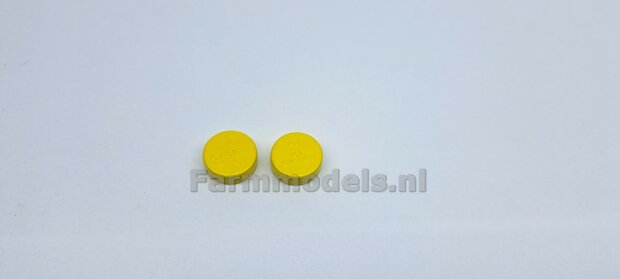 2x Eindvertragingen/ Planeetkappen JOHN DEERE 8R t.b.v. Vooras velgen &Oslash; 14.1mm  RESIN  JD GEEL Gespoten Geleverd  1:32  Farmmodels Premium Line Series   