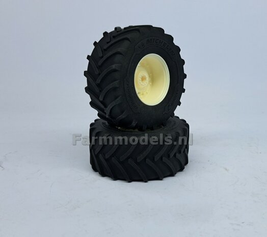 &Oslash; 70.3 x 30.4 mm: JOHN DEERE 8R 410: 2x Michelin Axiobib2 Banden + RESIN Velgen BLANK geleverd 1:32    Farmmodels Premium Line Series  