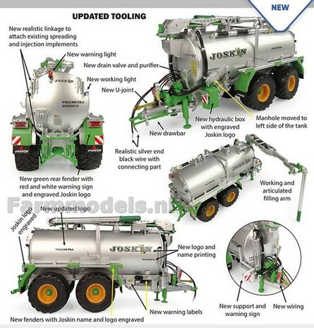 Joskin Volumetra 20000 D - 2024 versie Tandemasser Mesttank, 1:32 Universal Hobbies UH6628    