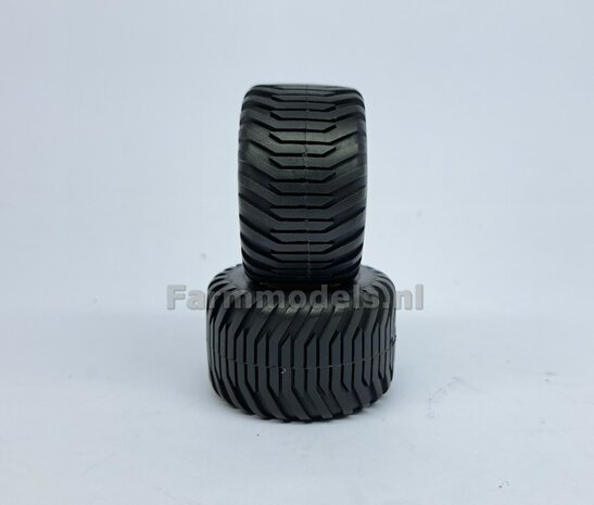 &Oslash; 42.2 mm: Vicon HP 1600: 2x Trelleborg banden &quot;WIDE&quot;  met Resin Velgen VICON CREME gespoten + POLYSTYREEN PROFIEL 4x4x54mm VICON ROOD geleverd 1:32   Farmmodels Custom Line Series  