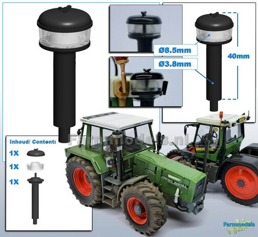 1x CYCLOONFILTER (Lucht (voor) filter) HOGE UITVOERING met PLATTE KAP &amp; TRANSPARANTE OPVANGBAK 1:32  