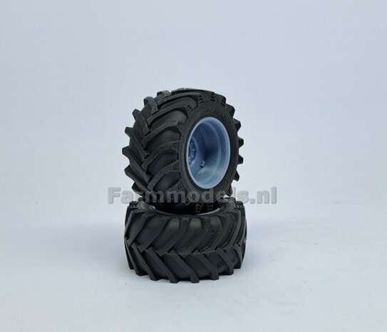 &Oslash; 61.5 mm: CLAAS Jaguar 900 Serie MargeModels: 2x Trelleborg Banden met RESIN Velgen BLANK geleverd  1:32  Farmmodels Custom Line Series  