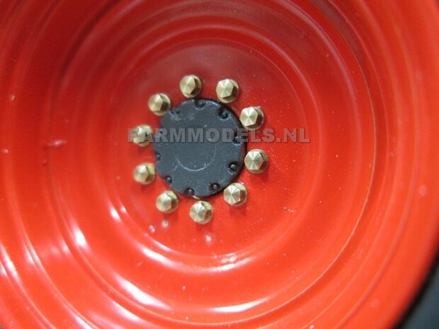 100 Stuks ALUMINIUM kleur WIEL MOEREN/ BOUTEN   Afm. &Oslash; 1.75 x 3mm    6-Kant Boutkop/ Moer + O-Ring Materiaal: Resin op kleur geleverd 1:32  