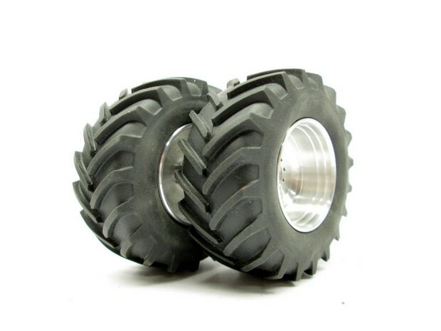 &Oslash; 62.5 x 27.7 mm: Fendt 924/ 926/ 930 Gen II &amp; Gen. III: 2x Brede Banden + ALUMINIUM velgen BLANK 1:32 Farmmodels Custom Line Series 926/ 930 Gen II en Gen. III 1:32  