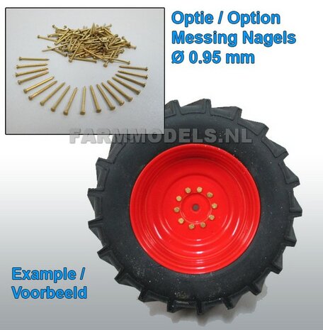 &Oslash; 58 x 28 mm: UNIVERSEEL: 2x Brede banden + ALUMINIUM velgen CLAAS ORANJE gespoten geleverd 1:32 Farmmodels Custom Line Series 