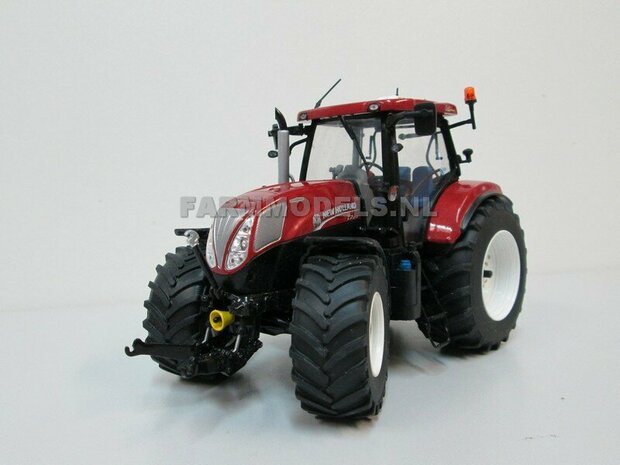 &Oslash; 47 x 20.5 mm: NEW HOLLAND T7.210/ T7.225: 2x Brede Banden (nr. 1A)  + ALUMINIUM velgen BLANK geleverd 1:32 Farmmodels Custom Line Series 