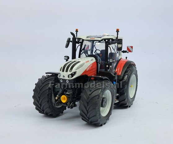 VERBOUWD: STEYR 6280 Absolut UH, nieuwe banden &amp; STEYR WITTE velgen, steekassen, eindvertragingen &amp; wielmoeren 1:32  UH6464-REB-WHITE  NB2B