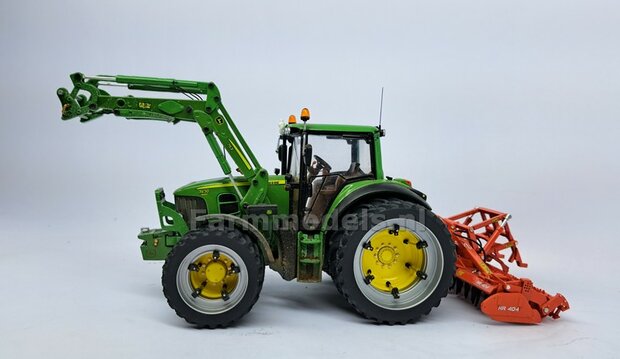 &Oslash; 61 x 25 mm: JOHN DEERE 6930/ 7430 Wiking: 2x Brede Banden (nr. 2A) + ALUMINIUM velgen BLANK geleverd 1:32 Farmmodels Custom Line Series 