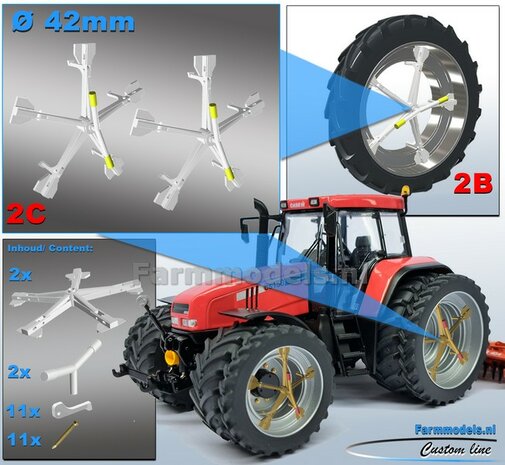 MOLCON 5-STER (nr. 2C) dubbellucht koppelsysteem &Oslash; 42mm. Materiaal Resin STEYR WIT Gespoten  Universeel te gebruiken 1:32   