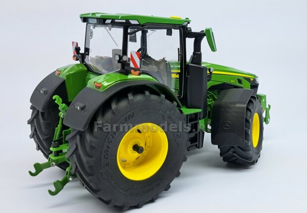 &Oslash; 70.3 x 30.4 mm: JOHN DEERE 8R 410: 2x Michelin Axiobib2 Banden + RESIN Velgen ZWART GLANS gespoten geleverd 1:32  Farmmodels Premium Line Series  