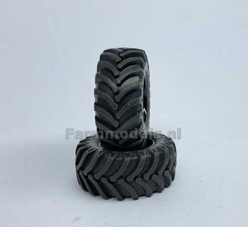 &Oslash; 53.8 x 22.8 mm: Fendt 926 Gen II &amp; 930 Gen III WT: 2x Brede Vooras banden + ALU. velgen ZWART GLANS Gespoten geleverd 1:32 Custom Line Series 