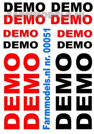OVE-00051 Demo stickerset, rood &amp; Zwart op transparant