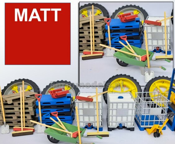 KRAMPE ROOD MATT Spuitbus / Spraypaint - Farmmodels series = Industrie lak, 400ml. ook voor schaal 1:1 zeer geschikt!!