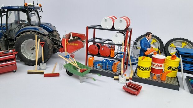 6x HANDVATEN geschikt voor houten stelen &Oslash; 1.6-1.7mm Materiaal Resin 3x ROOD + 3x BLAUW Gespoten geleverd 1:32