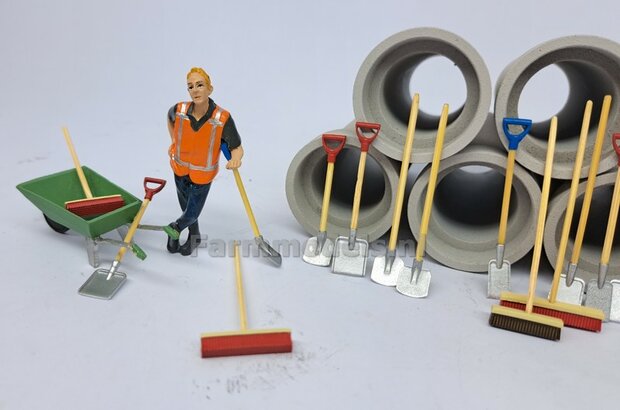 6x HANDVATEN geschikt voor houten stelen &Oslash; 1.6-1.7mm Materiaal Resin 3x ROOD + 3x BLAUW Gespoten geleverd 1:32