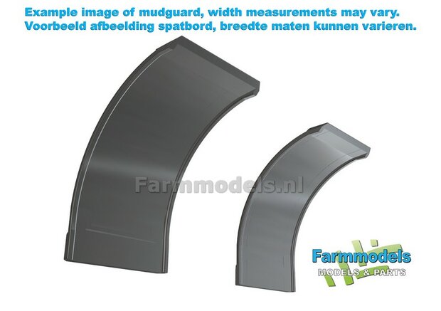 2x CASE IH spatborden 31 mm breed &quot;BIG &Oslash;&quot; Version ZONDER STEUNEN RESIN, Blank geleverd 1:32