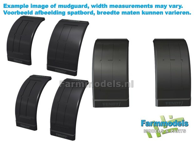 2x FENDT spatborden 23 mm breed &quot;BIG &Oslash;&quot; Version ZONDER STEUNEN RESIN, Blank geleverd 1:32