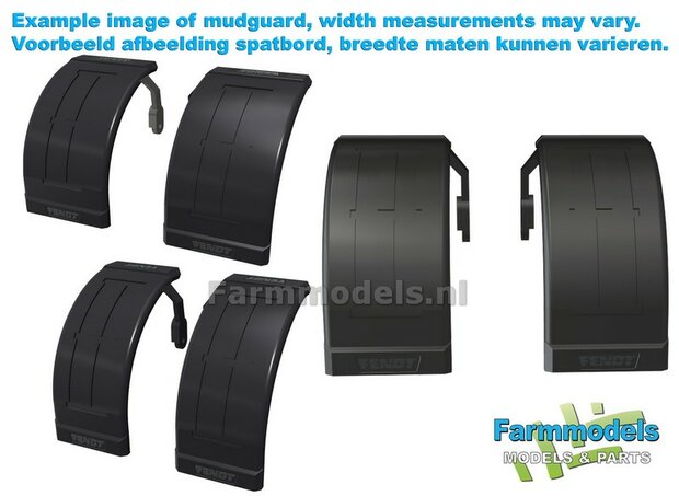 2x FENDT spatborden 24.5 mm breed &quot;BIG &Oslash;&quot; Version MET STEUNEN RESIN, Blank geleverd 1:32