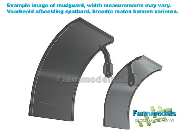 2x JOHN DEERE spatborden 21.5 mm breed &quot;BIG &Oslash;&quot; Version MET STEUNEN RESIN, Blank geleverd 1:32