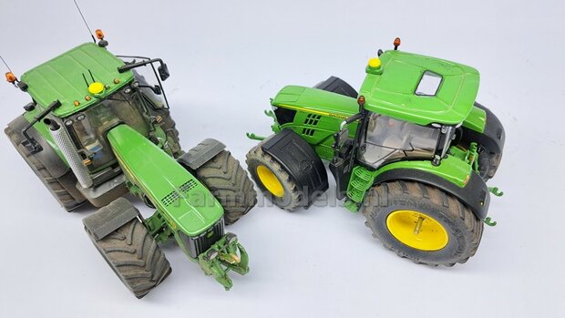 2x JOHN DEERE spatborden 21.5 mm breed &quot;BIG &Oslash;&quot; Version MET STEUNEN RESIN, Blank geleverd 1:32