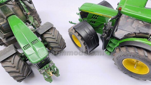 2x JOHN DEERE spatborden 21.5 mm breed &quot;BIG &Oslash;&quot; Version MET STEUNEN RESIN, Blank geleverd 1:32