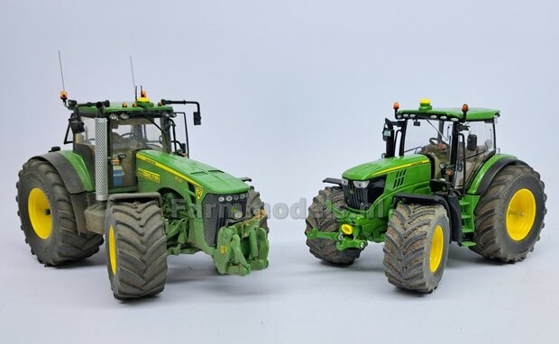2x JOHN DEERE spatborden 21.5 mm breed &quot;BIG &Oslash;&quot; Version MET STEUNEN RESIN, Blank geleverd 1:32