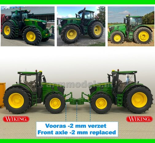 BOUWKIT: JOHN DEERE 6250r &amp; JD 6r 250 WIKING: VOORAS VERPLAATS SET, RESIN JD 7310 GROEN gespoten geleverd 1:32 Farmmodels Premium Line Series